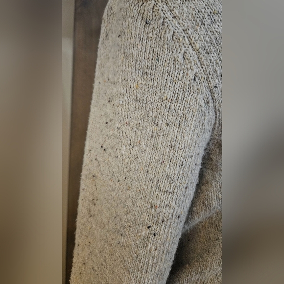 MARTINEZ Cotton blend Sweater jacket marbled grey with sherpa collar. Size S/M - Picture 9 of 15